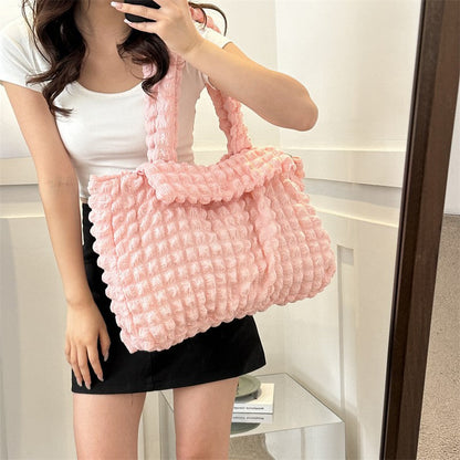 New large capacity fashionable temperament gentle pleated handbag simple commuting texture one-shoulder underarm bag tote bag 