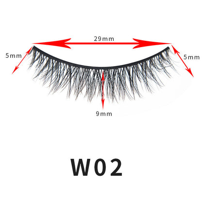 Dancing Princess Hard Stem Slim Long Natural False Eyelashes Curled Cross Nude Makeup Eyelashes Office Worker Student Bridal Makeup