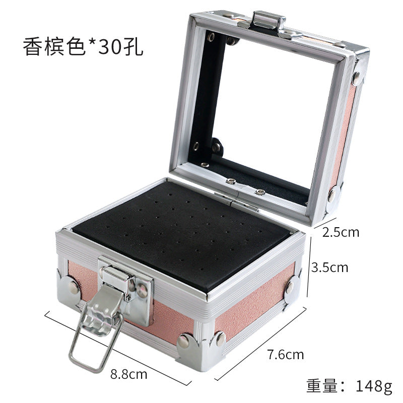 美甲打磨头收纳盒便携工具盒桌面整理置物架工具箱插孔展示架批发