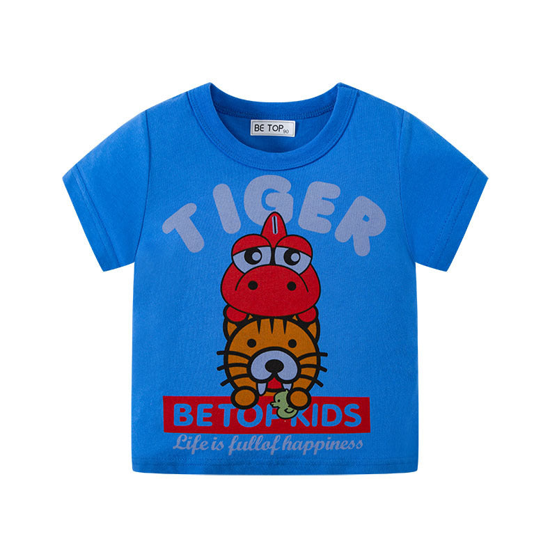 betop children's clothing manufacturers directly approve cross-border foreign trade children's T-shirts 2023 new boys cartoon printed baby T-shirts