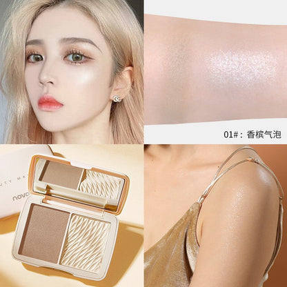 HOJO8117 hand-painted face shaping and contouring palette is delicate and fits well without showing pores. It is a natural three-dimensional highlight shadow makeup palette. 