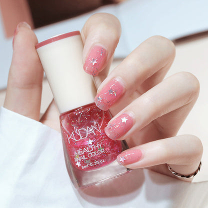 New nail polish for summer, whitening, fine glitter, no baking, non-peelable, transparent nail polish, bright oil, base oil, nude nail polish