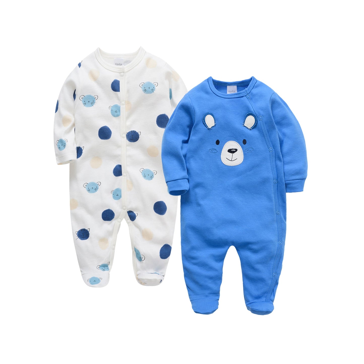 Manufacturers long sleeve baby clothes 2 pieces spring cotton boy infant jumpsuit foot cover jumpsuit cross-border 