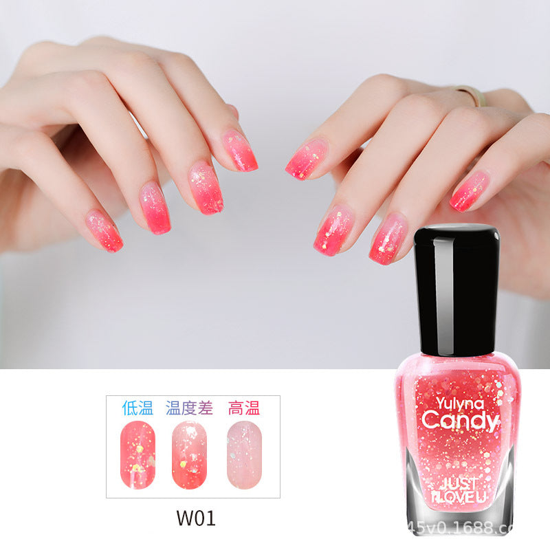 2024 new temperature-changing nail polish, no baking, quick drying, long-lasting, non-peelable, non-fading, multi-color nail polish, direct sales from manufacturers