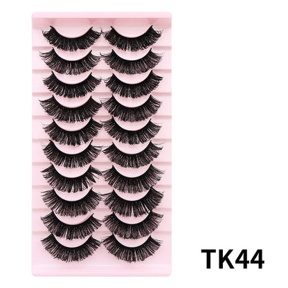 DINGSEN false eyelashes factory cross-border stable supply 10 pairs of DD holiday eyelashes Russian curling set