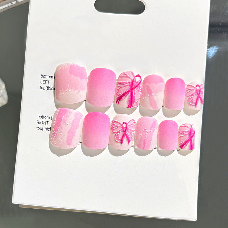 Wearable nail art finished nail pieces adult short bridal style embossed nude 2023 new nail stickers