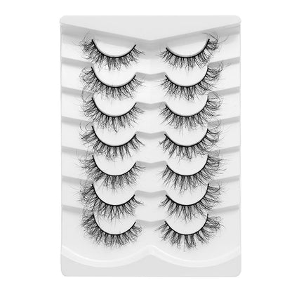 Dingsen false eyelashes factory cross-border stable supply 7 pairs of false eyelashes DSD series short fried hair