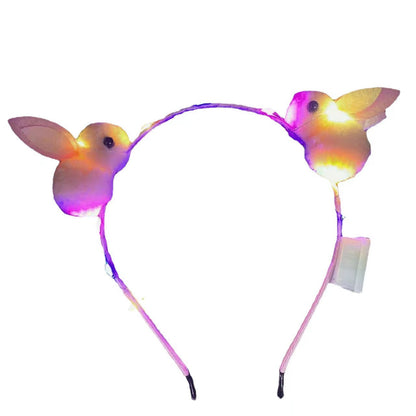 Internet celebrity new style rabbit luminous headband New Year rabbit year little rabbit headband flashing headdress push scan code small gift