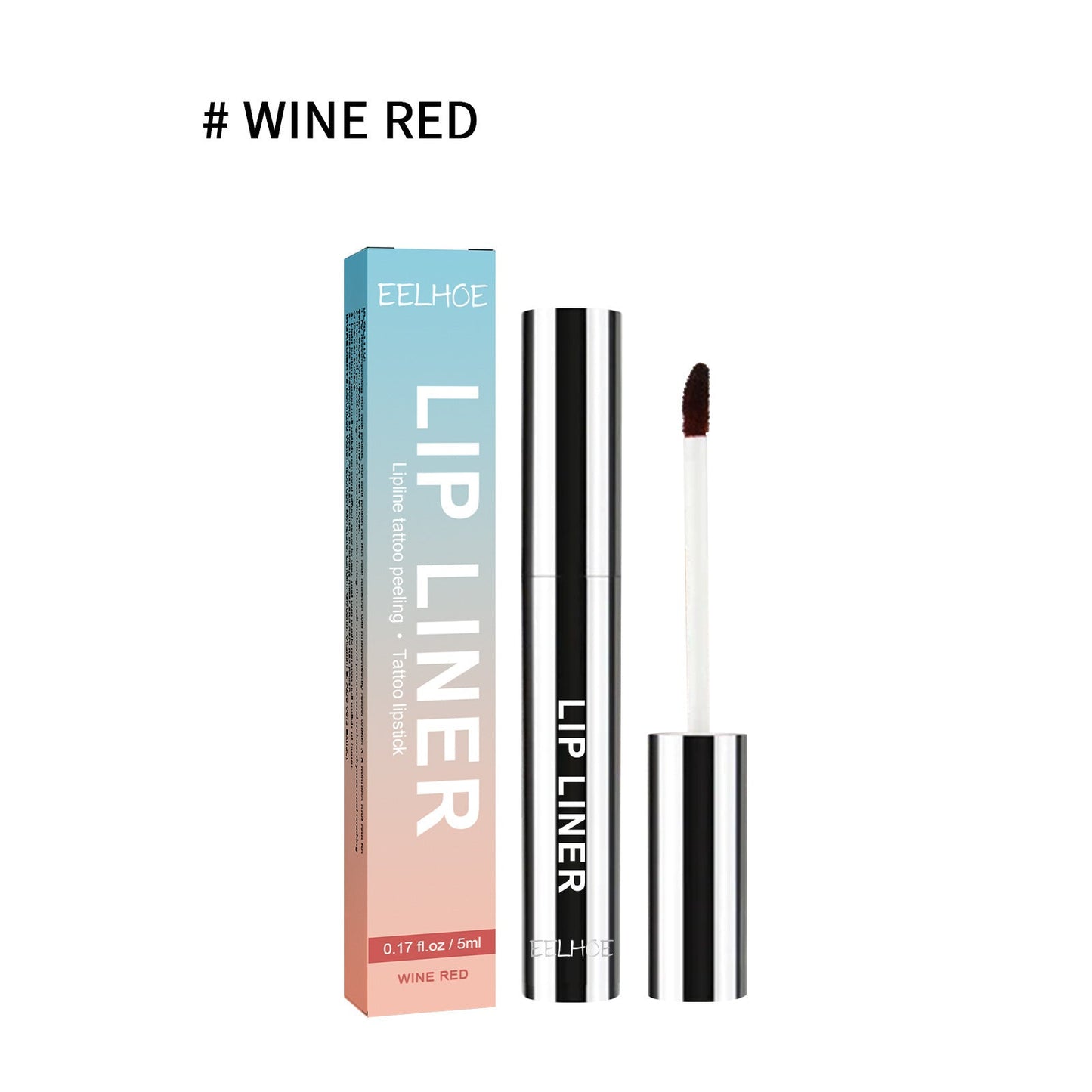 EELHOE peelable lip liner outlines lip shape and lip color waterproof and non-smudged peelable lip liner lip brush 