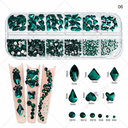 New nail art special-shaped diamond fantasy special-shaped flat bottom nail art diamond glass diamond jewelry nail stickers sequins accessories wholesale