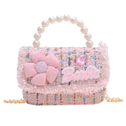 New Children's Shoulder Bag Cute Princess Coin Purse Little Girl Pearl Handbag Children's Crossbody Bag Wholesale