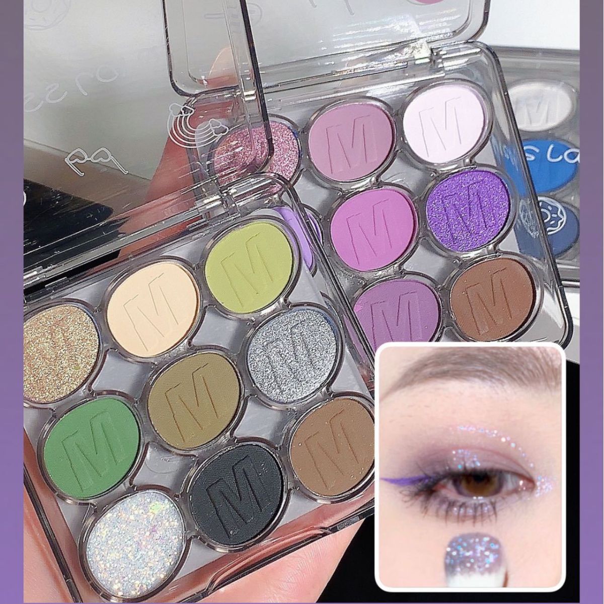 misslara 9 color eye shadow palette sequins glitter pearlescent waterproof student eye shadow super hot fine flash affordable stage