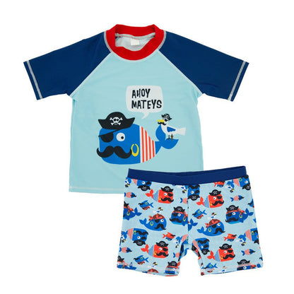 Boys swimsuit cartoon sun protection medium and large baby boy cute hot spring foreign trade children one-piece swimsuit manufacturers wholesale