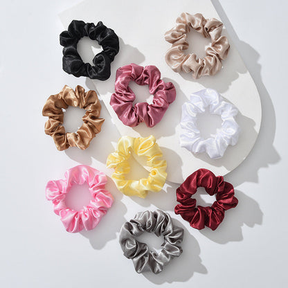 Factory direct sales Amazon cross-border hot selling large intestine hair ring head flower solid color hair tie ponytail fat intestine hair ring