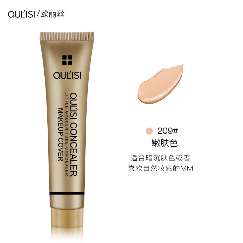 Olis small gold tube concealer to cover acne marks freckles tattoos red blood dark circles freckles liquid foundation cream for women