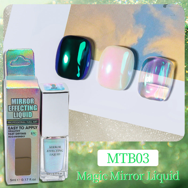 Cross-border new nail art liquid magic mirror powder moonlight powder non-flying powder liquid mirror powder fairy powder nail art magic liquid