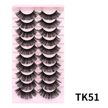 DINGSEN false eyelashes factory cross-border stable supply 10 pairs of DD holiday eyelashes Russian curling set