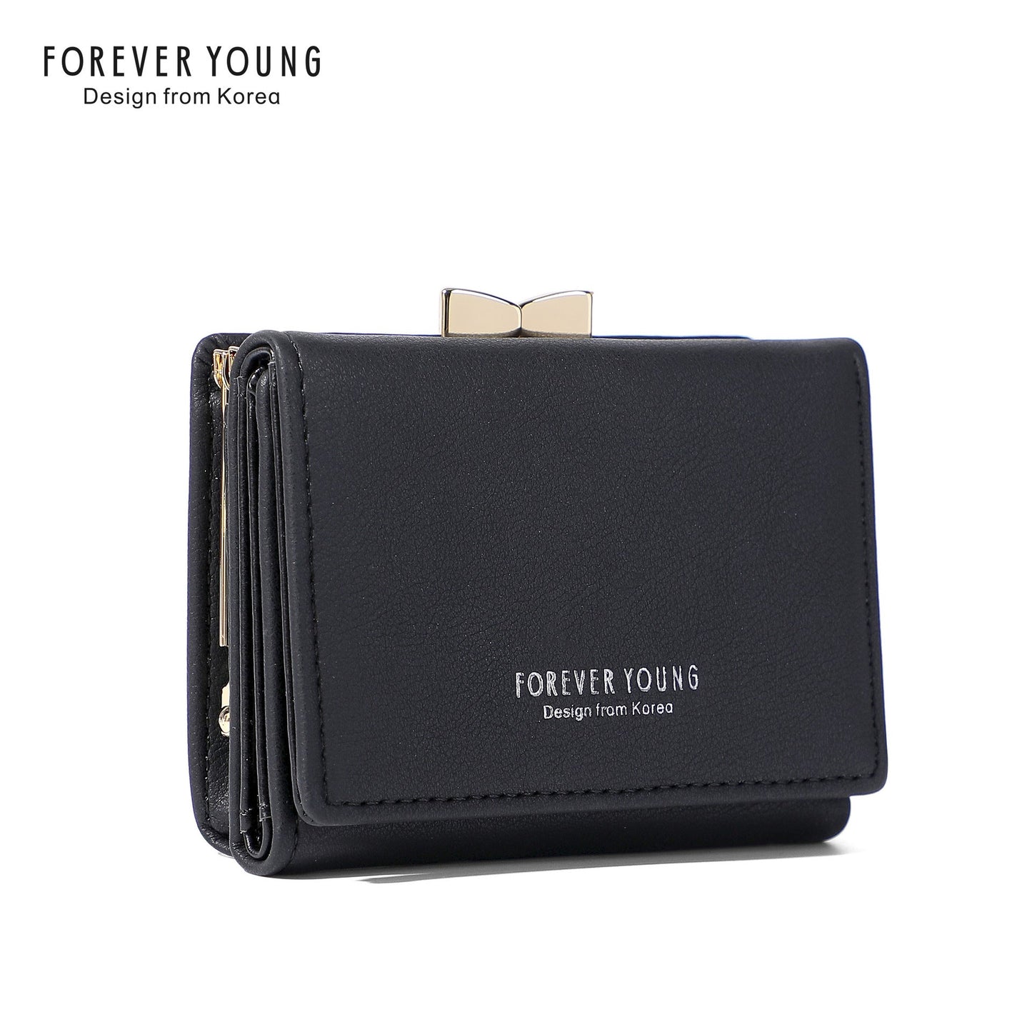 forever young wallet women's short cute Japanese style student wallet Korean version simple three folding coin purse