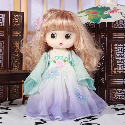 29cm ancient style vinyl doll Yade Barbie doll girl birthday gift Hanfu style gift box