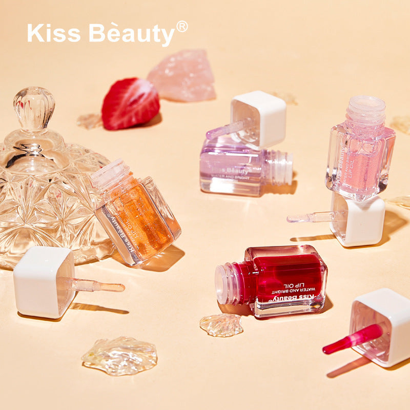 Kiss Beauty water-sensitive translucent lip oil, moisturizing, pearlescent, long-lasting, moisturizing, affordable lip glaze 