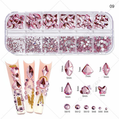 New nail art special-shaped diamond fantasy special-shaped flat bottom nail art diamond glass diamond jewelry nail stickers sequins accessories wholesale