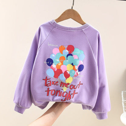 Girls 2024 new tops sweatshirts spring trend middle and large children spring and autumn children's long-sleeved T-shirts girls spring and autumn tops