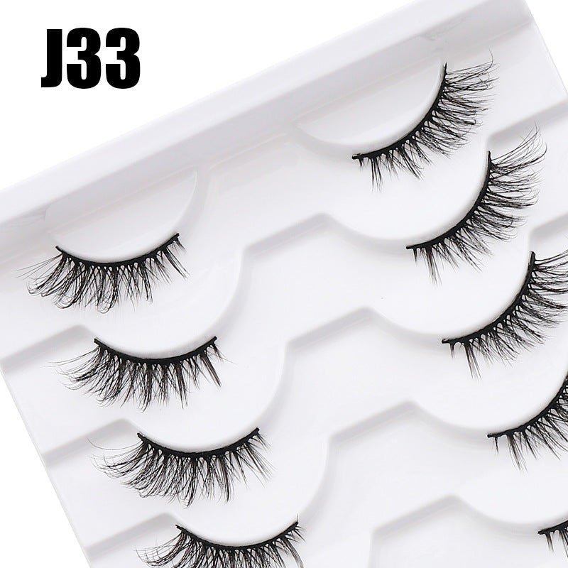 DINGSEN false eyelashes factory wholesale cross-border three-dimensional curled eyelashes multi-layer thick half eyelashes half