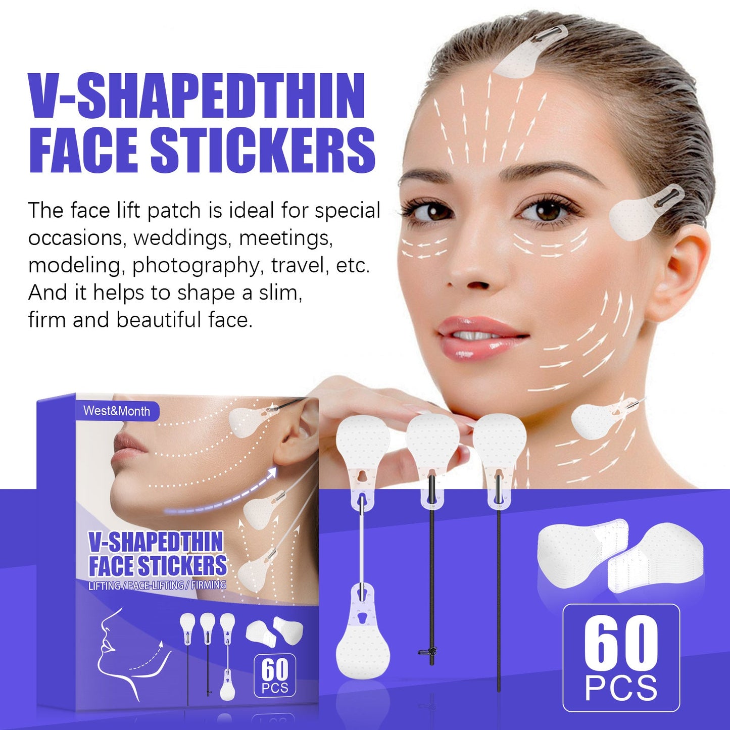 Face lift patch V-shaped face lift patch skin firming thin chin muscle lift eliminate swelling shaping patch 