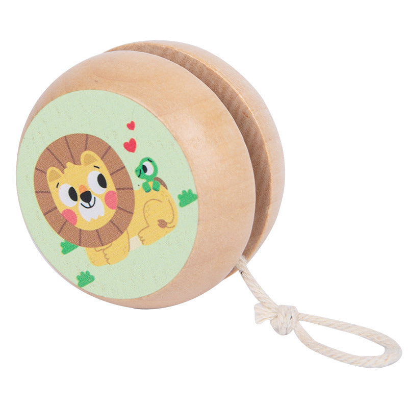 Children's wooden cartoon hedgehog crocodile lion yo-yo educational interactive birthday gift kindergarten early education toy