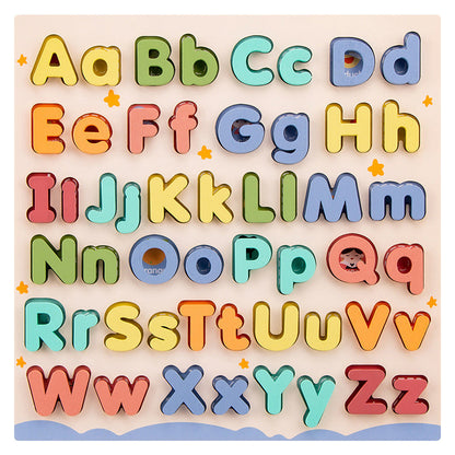 Kindergarten new wooden uppercase and lowercase letters color recognition matching children's educational early education three-dimensional puzzle toy