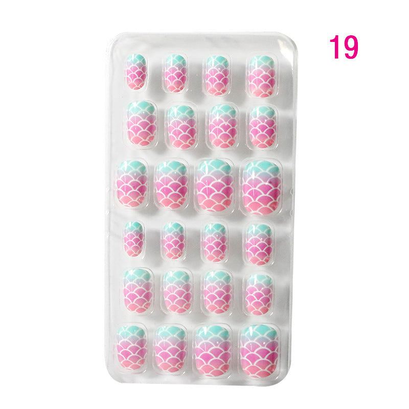 Zhifei nail art 24 pieces bagged wearable wearable nail pieces finished nail art children's nail art finished nail pieces