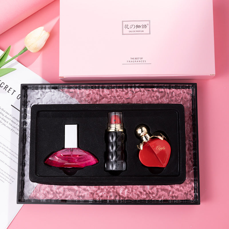 Flower Story New Arrival Women's Perfume Three-piece Set 30ml Gift Box Fresh and Long-lasting Eau de Toilette Live Cross-border 