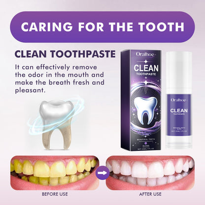 ORALHOE purple whitening toothpaste teeth yellow teeth stains breath care oral cleaning whitening toothpaste 