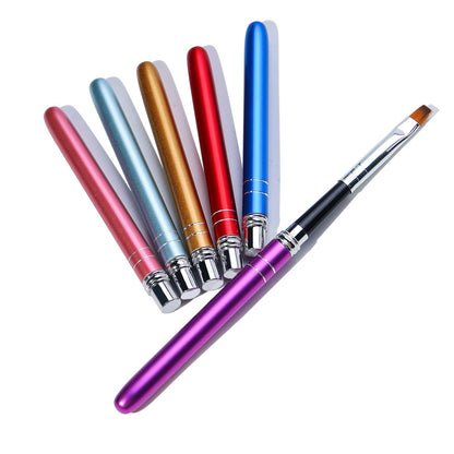 Cross-border nail art painting pen, pull-line pen, carved light therapy pen, multi-color metal pen holder, detachable cover brush set