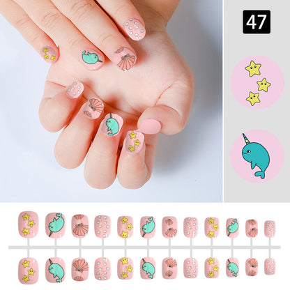 Nail art children's nails cute wearable nails nails children's false nails strip nails finished nails