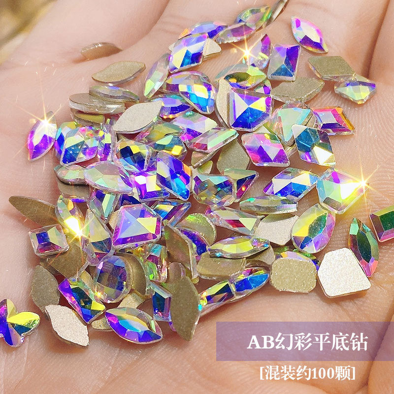 Nail rhinestones 100 pieces nail accessories aurora diamonds phantom shaped diamonds New York storm diamonds hot bottom diamonds wholesale