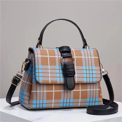 2024 autumn and winter new style bags women's single shoulder crossbody bags trendy fashion checkered stripes women's bags handbags one piece drop shipping 