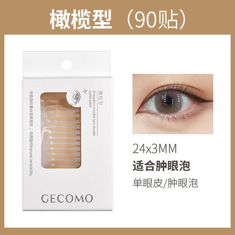 GECOMO simulation invisible lace double eyelid stickers lasting shaping single eyelids natural seamless big eye beauty stickers