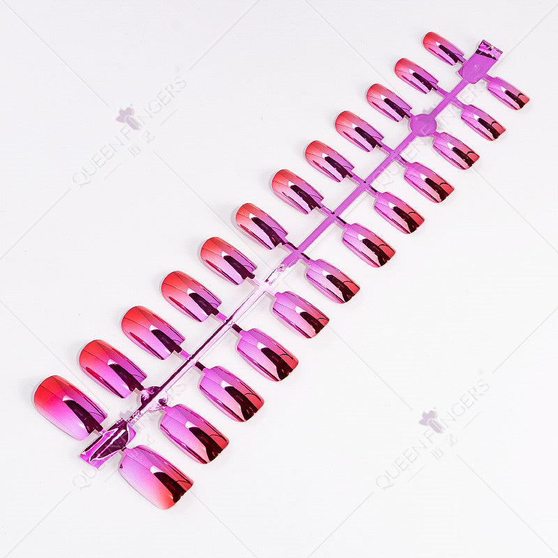 24 pieces of finished nail art products from Zhifei Electroplated Magic Mirror Mirror Internet celebrity chameleon neon nail stickers nail pieces to wear