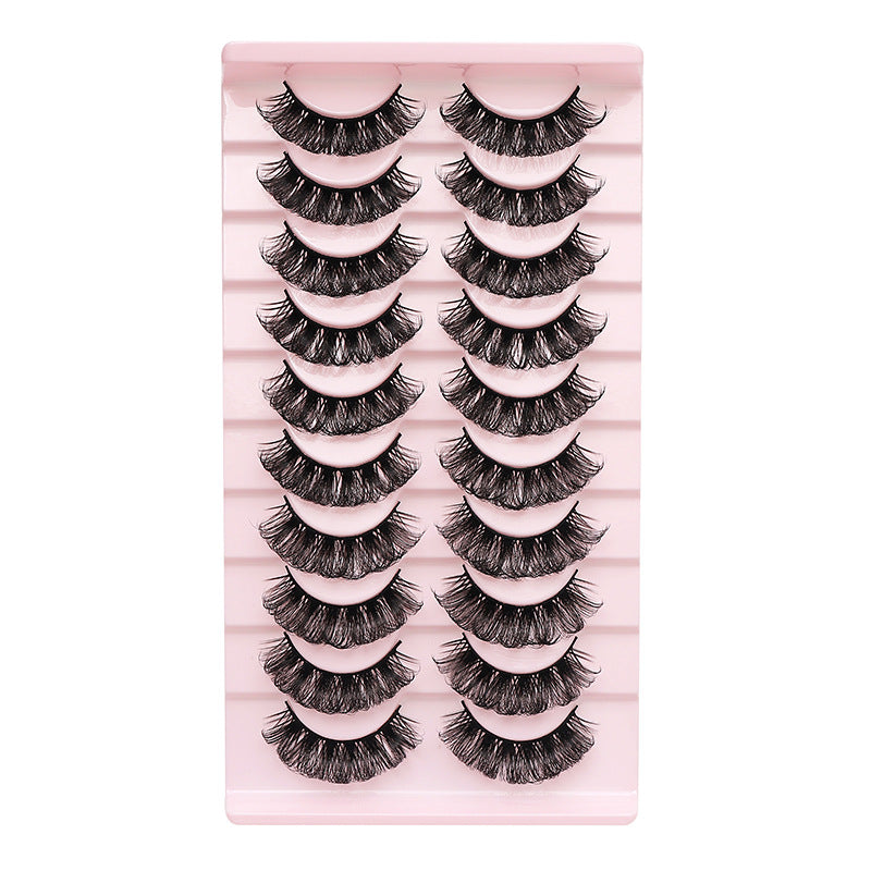 DINGSEN false eyelashes factory cross-border stable supply 10 pairs of DD holiday eyelashes Russian curling set