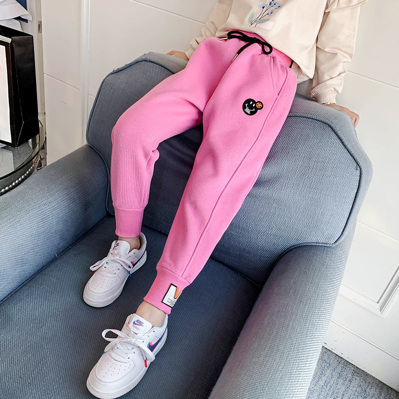 Girls sweatpants 2024 new spring and autumn big children's sports pants medium and large children's casual pants children's wear loose long pants