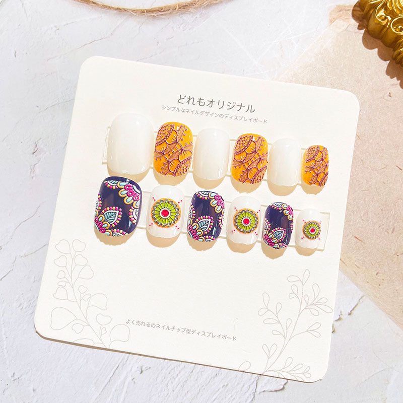 Children's nail stickers girls wear nails self-adhesive nail stickers cartoon cute princess false nail pieces embossed nail pieces