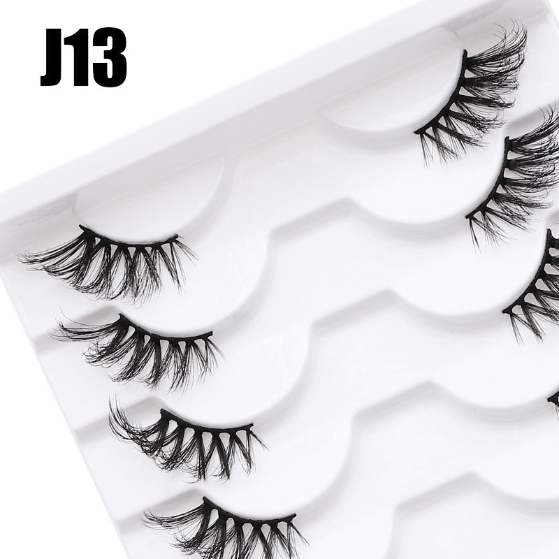 DINGSEN false eyelashes factory wholesale cross-border three-dimensional curled eyelashes multi-layer thick half eyelashes half