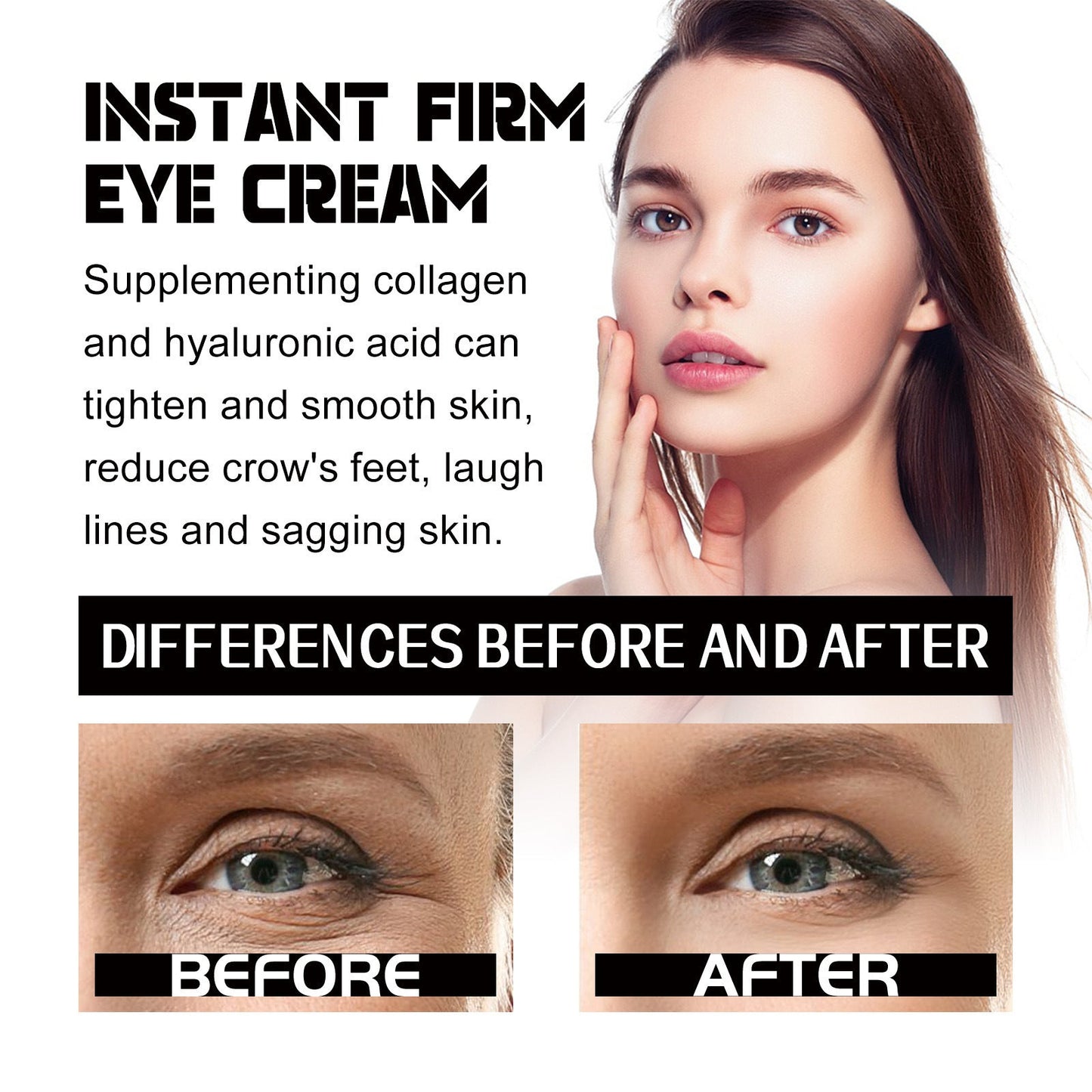 Hoygi Eye Firming Cream Lightens Fine Lines, Eye Bags, Dark Circles, Firms the Skin Around the Eyes, Hydrates and Moisturizes Eye Cream 