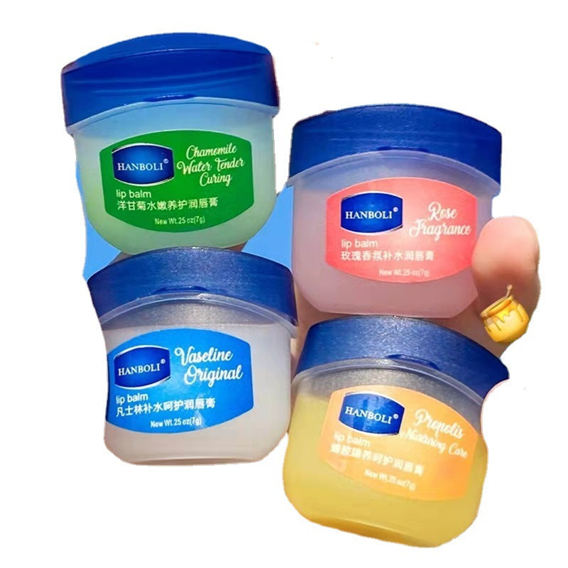 Hanboli Vaseline lip balm set ក្រែមថែរក្សាបបូរមាត់ ផ្តល់សំណើម និងផ្តល់សំណើម បំបាត់ភាពជ្រីវជ្រួញ បបូរមាត់ប្រេះឆ្លងដែន