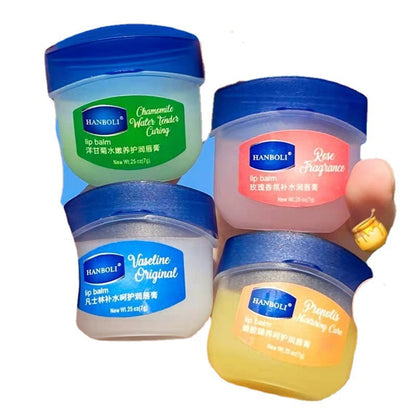 Hanboli Vaseline lip balm set ក្រែមថែរក្សាបបូរមាត់ ផ្តល់សំណើម និងផ្តល់សំណើម បំបាត់ភាពជ្រីវជ្រួញ បបូរមាត់ប្រេះឆ្លងដែន