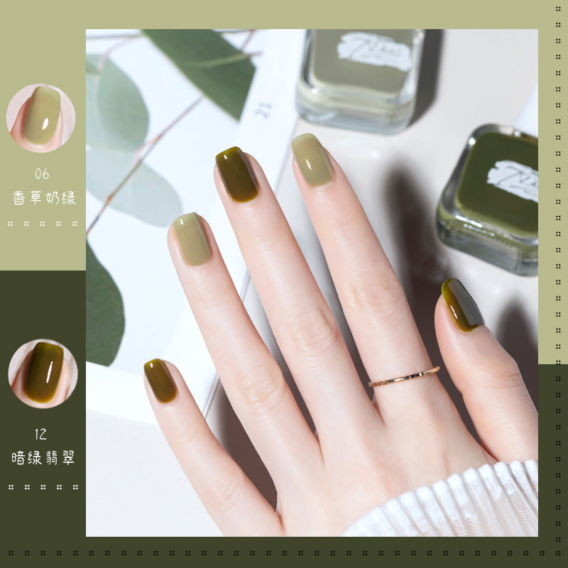 bk new 22 color ice transparent seven days water-based nail polish no baking long-lasting can not be peeled and pulled healthy no odor wholesale 