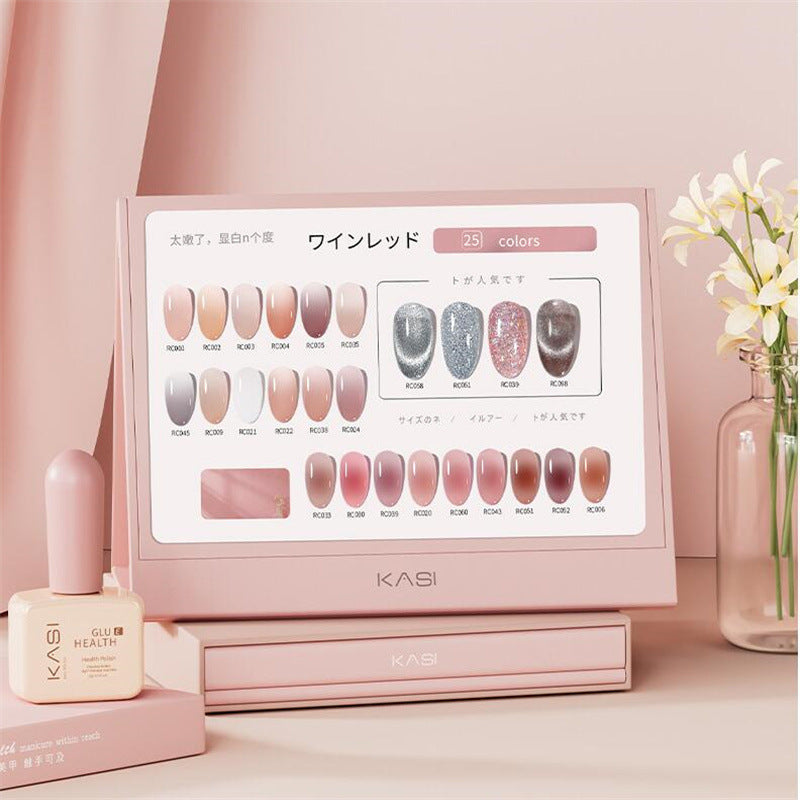 KaSi ice transparent nude nail polish 2024 new summer popular jade jelly transparent pink nail art