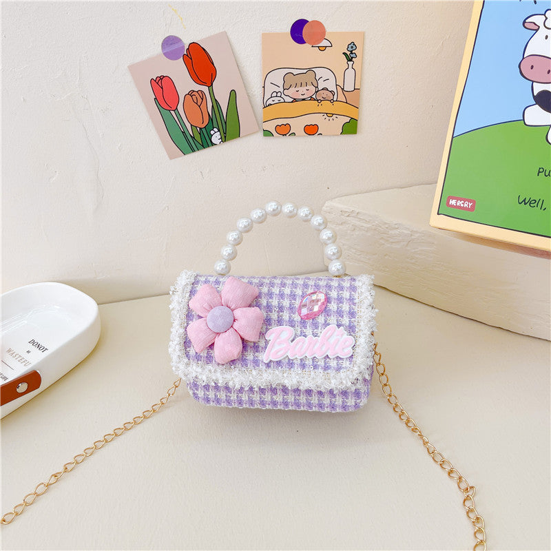 New Children's Shoulder Bag Cute Princess Coin Purse Little Girl Pearl Handbag Children's Crossbody Bag Wholesale