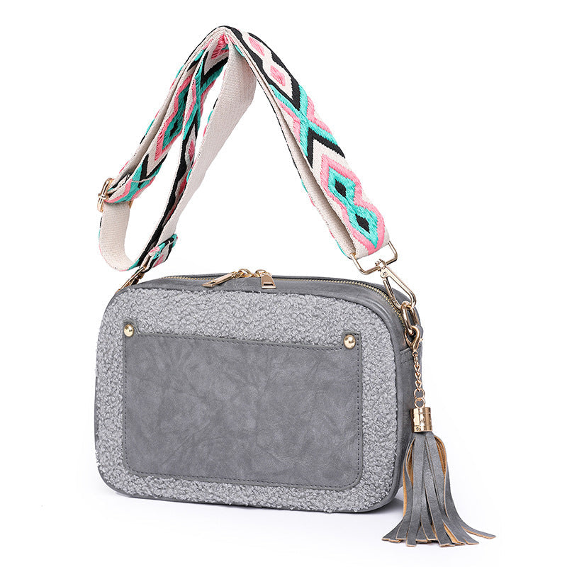 Bags women fashion messenger bag small bag cross-border supply Amazon small backpack plush material small square bag wholesale